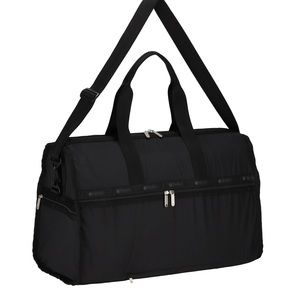 ❤️ LeSportsac Ripstop Deluxe Large Weekender Logo Bag Black NWOT